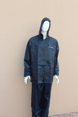 Rain Suit Light Weight 7810HV Blue - 170T Polyester Coated PVC Waterproof Rain Suit with Collar Hidden Hood, Reflective Tape, Jacket and Pant Set, Available M-2XL, Durable Rain Protection